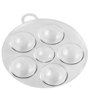 باليت ألوان ٦ أقسام من البلاستيك الشفاف